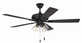 Eos Clear 4 Light 52" Ceiling Fan in Flat Black