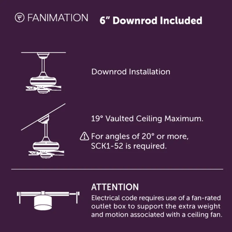 Fanimation FP6807 Barlow 52" Indoor/Outdoor Ceiling Fan with LED Light Kit