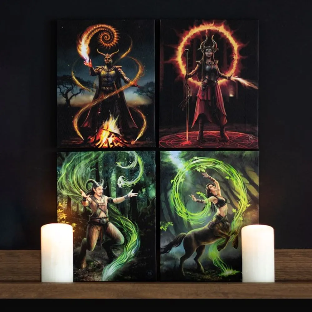 Fire Element Sorceress Canvas Plaque by Anne Stokes