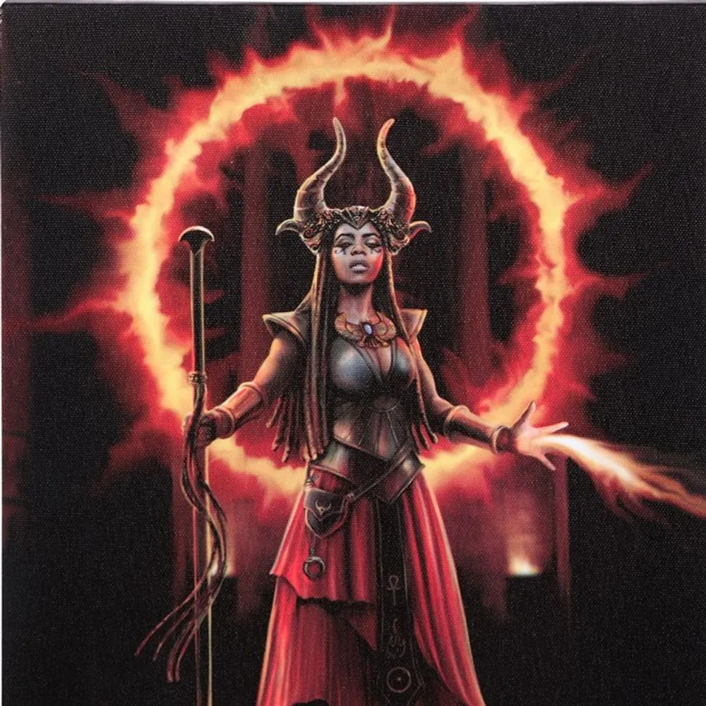 Fire Element Sorceress Canvas Plaque by Anne Stokes