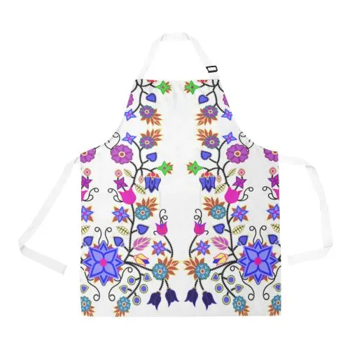 Floral Beadwork Seven Clans White Apron