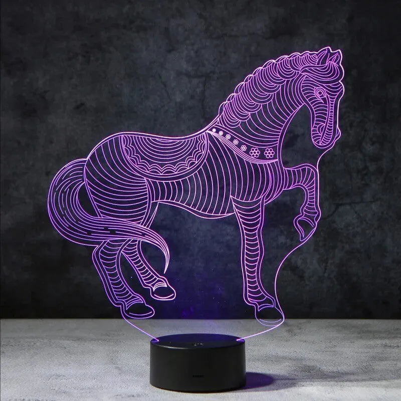 Galloping Horse 3D Illusion Lamp