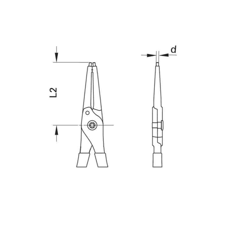 Gedore 2930765 Circlip Pliers For Internal Retaining Rings, Straight