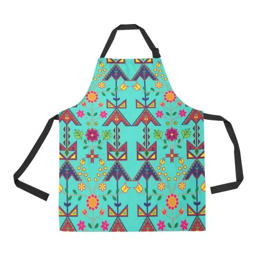 Geometric Floral Spring-Sky Apron