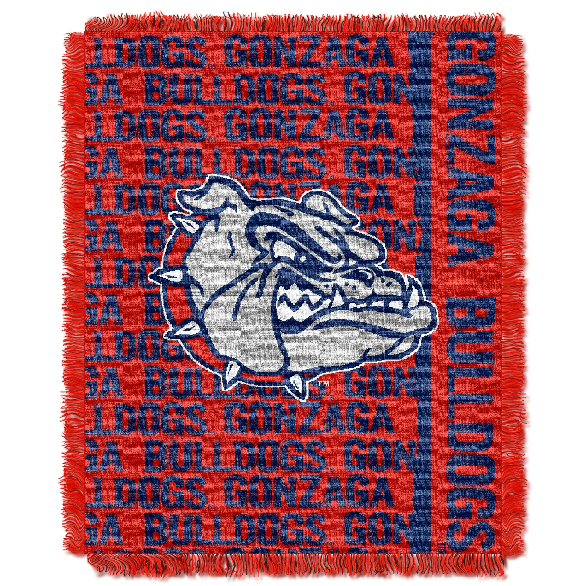 Gonzaga OFFICIAL Collegiate "Double Play" Woven Jacquard Throw