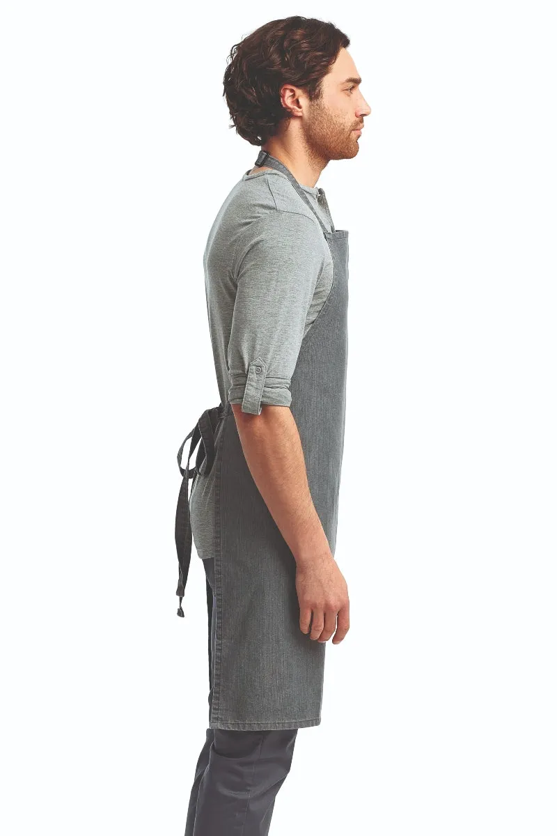 Grey Denim Sustainable Bib Apron (No Pockets)