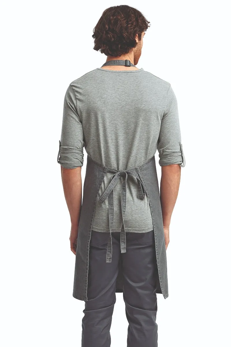 Grey Denim Sustainable Bib Apron (No Pockets)