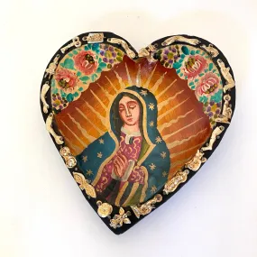 Heart w/Virgin of Guadalupe and Milagros