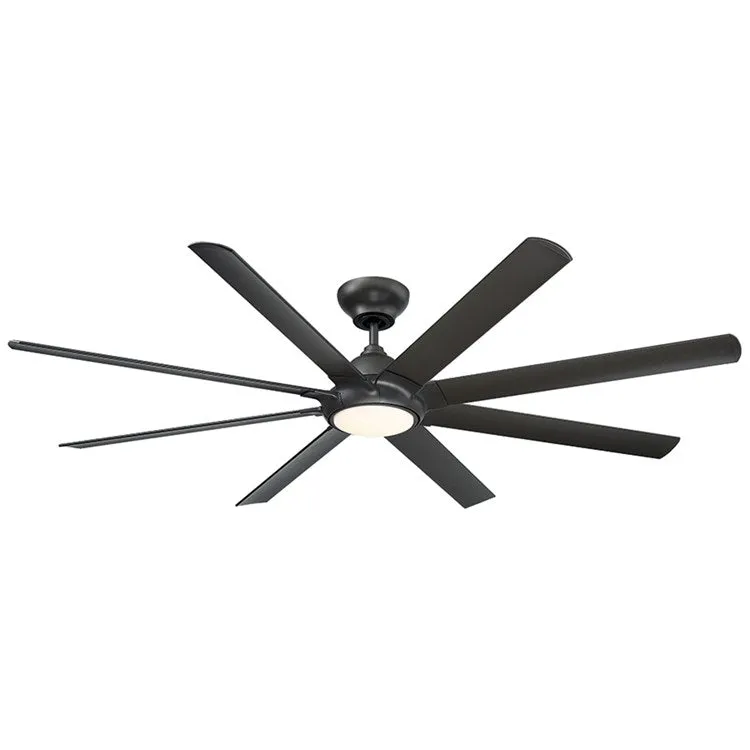 Hydra 80" Eight-Blade Indoor/Outdoor Smart Ceiling Fan with 2700K LED Light Kit and Wall Control