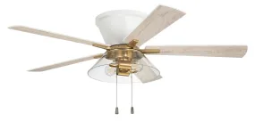 Insight 52" Ceiling Fan in White & Satin Brass