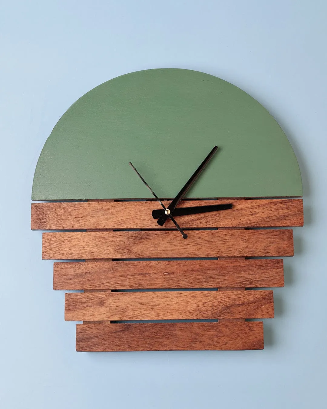 It's Mint O'clock Handpainted Wood Wall Clock