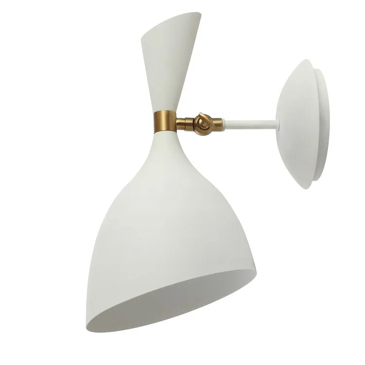 Josef Single-Light Wall Sconce - White and Brass Gold