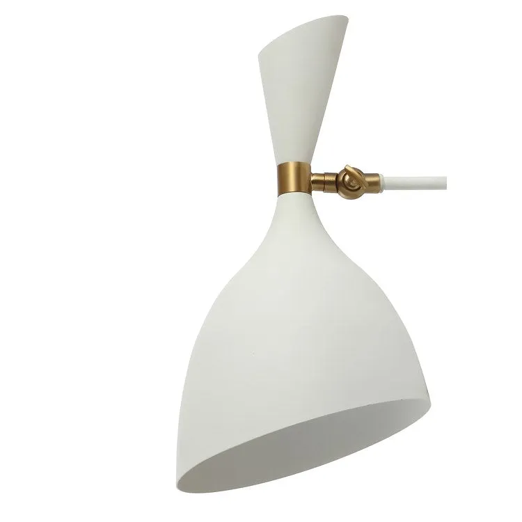 Josef Single-Light Wall Sconce - White and Brass Gold