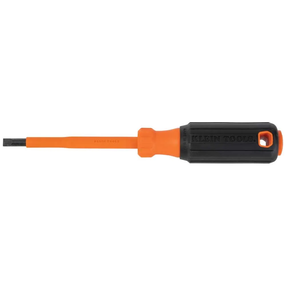 Klein Tools 6824INS Insulated Screwdriver, 1/4-Inch Cabinet Tip, 4-Inch Round Shank