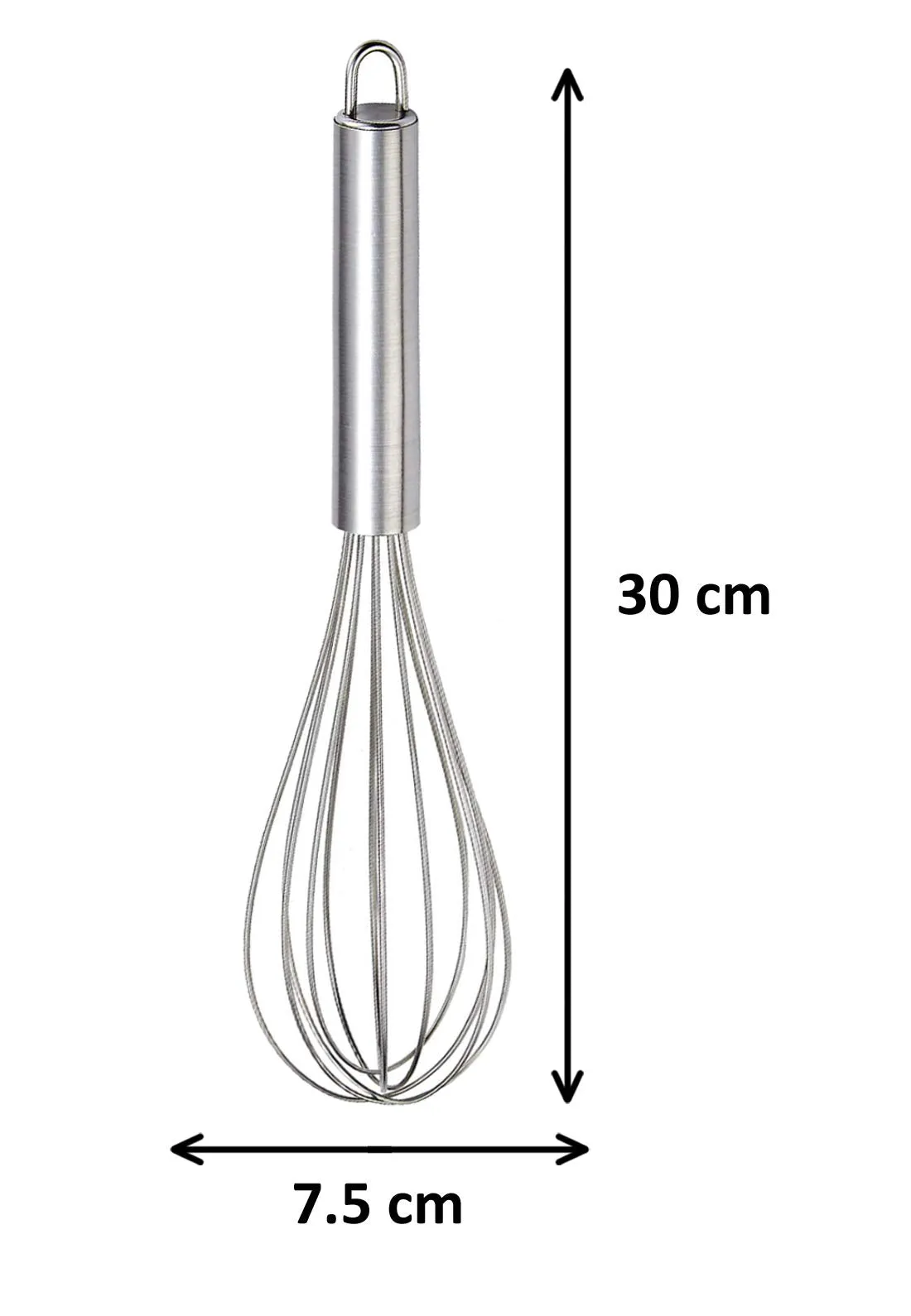 Kuber Industries 2.5 MM 3 Pieces Stainless Steel Hand Blender Mixer Froth Whisker Latte Maker for Milk Coffee Egg Beater Juice,30 Cm (Silver) - CTKTC31330