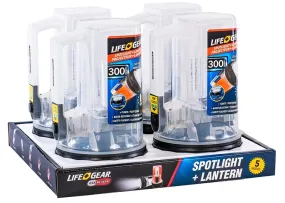 Life Gear 41-3975 Spotlight and Lantern, AA Battery, LED Lamp, 300 Lumens, 20 hr Max Runtime, Clear :EA: QUANTITY: 1