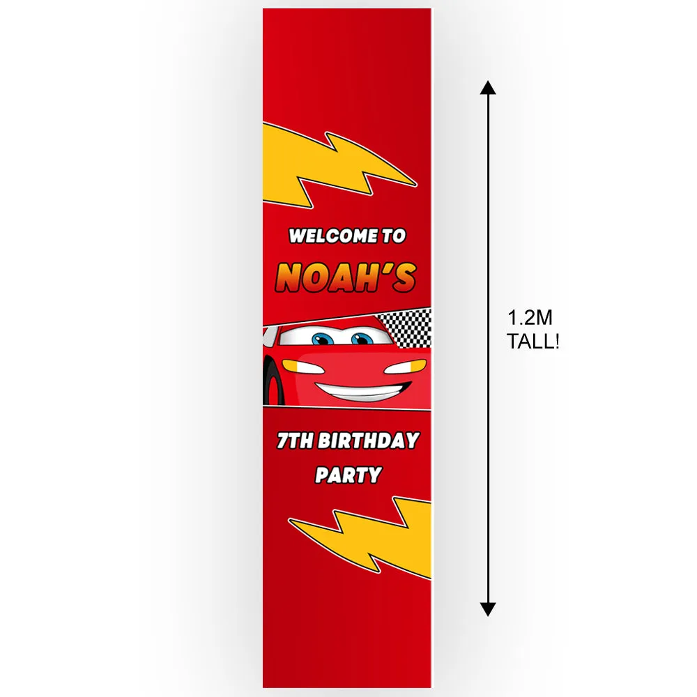 Lightning Cars Personalised Portrait Wall & Door Banner Decoration - 1.2m