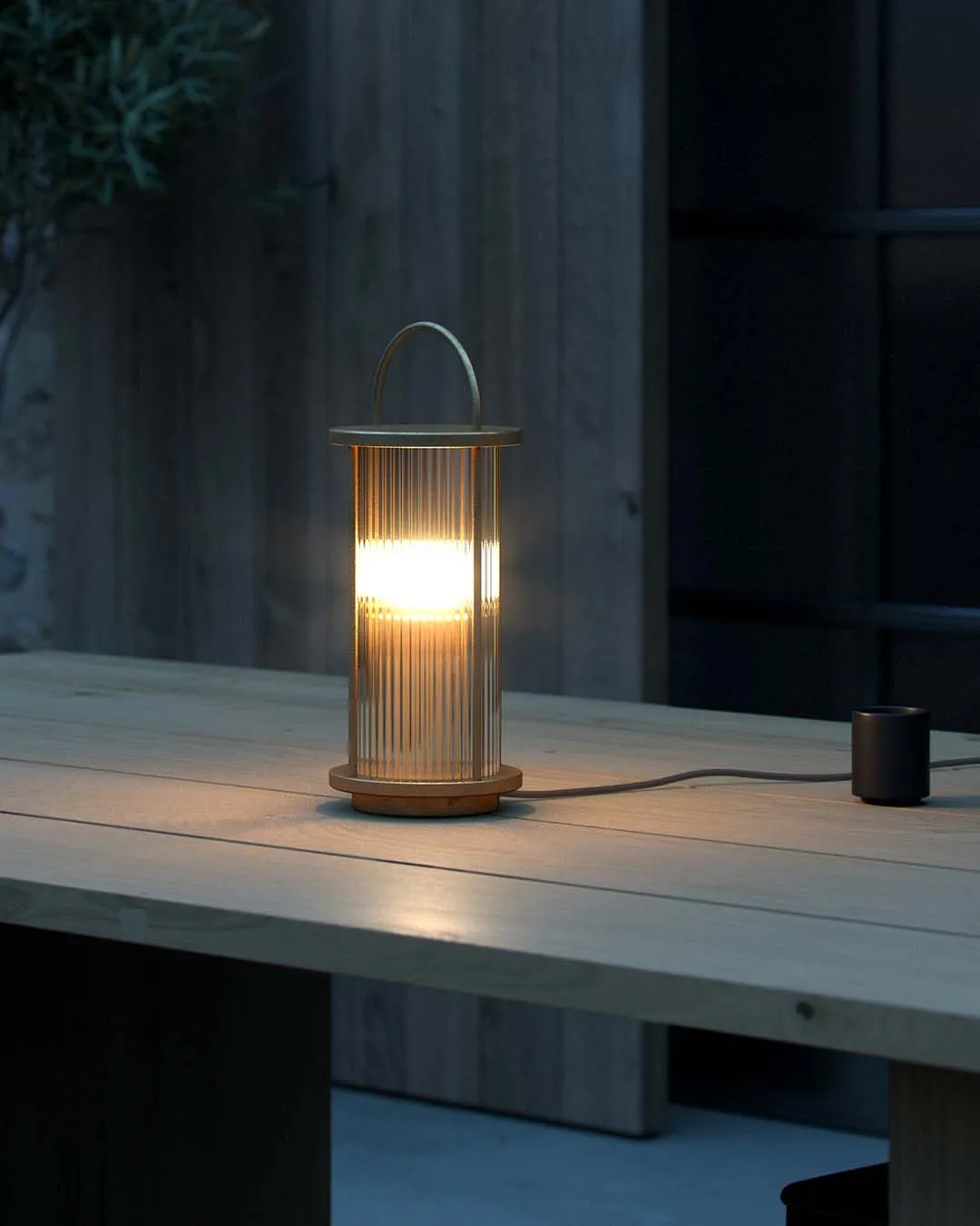 Linton Natural Brass Outdoor Table Lamp