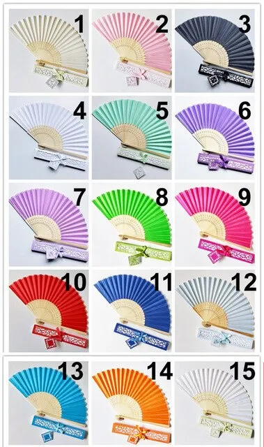 Lot of Thirty Pieces-Personalized Luxurious Silk Fold Hand Fan in Elegant Laser-Cut Gift Box-Party Favor