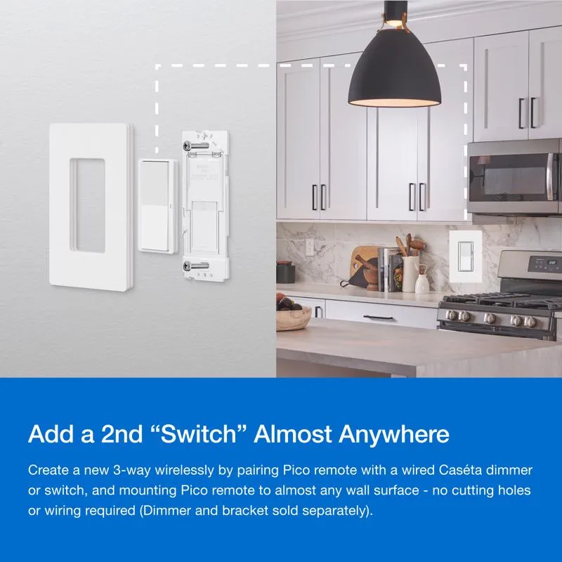 Lutron Pico Smart Smart-Enabled Wireless Remote w/Wall Mount Kit White 1 pk