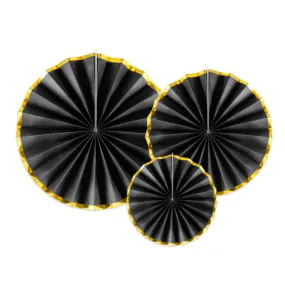 Luxe Fan Rosettes - Black