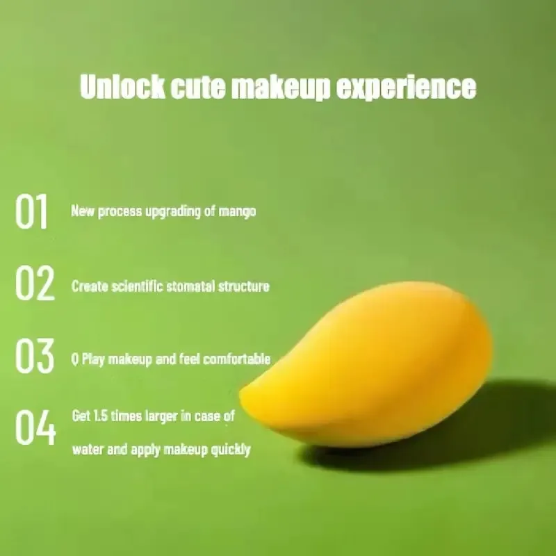 Makeup Sponge Mango Shaped Soft Blender Cosmetic Puff Cushion Beauty Egg 360 Degree Precise Makeup