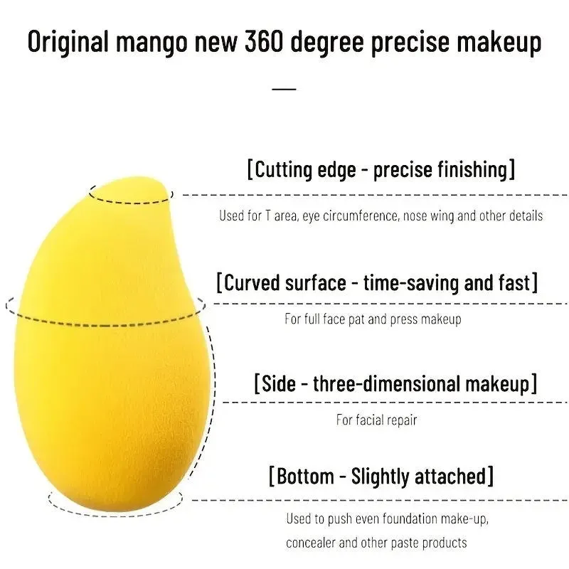 Makeup Sponge Mango Shaped Soft Blender Cosmetic Puff Cushion Beauty Egg 360 Degree Precise Makeup