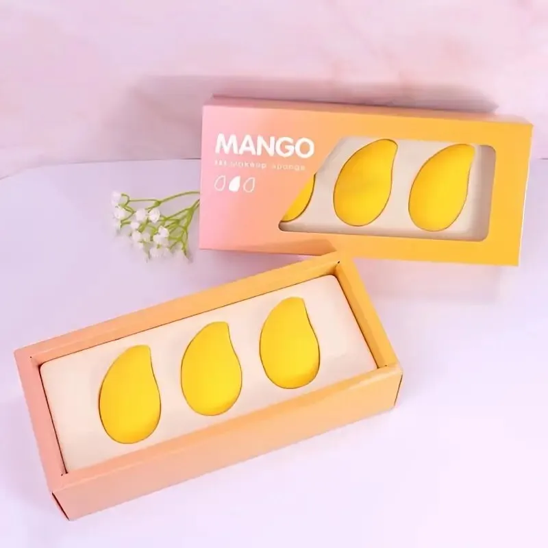 Makeup Sponge Mango Shaped Soft Blender Cosmetic Puff Cushion Beauty Egg 360 Degree Precise Makeup