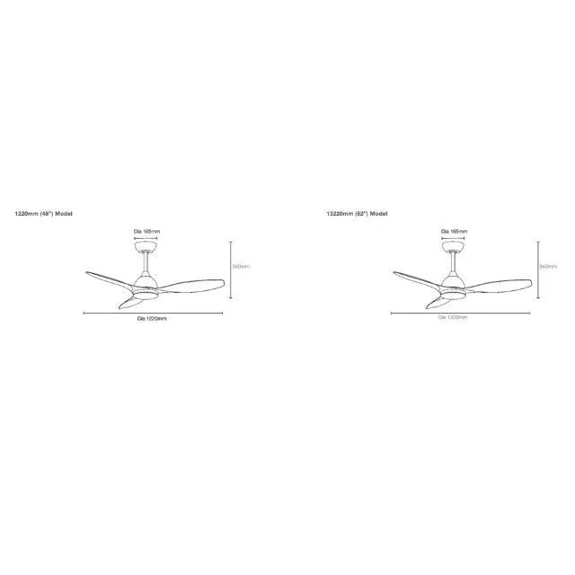 Martec Elite DC 1320mm Ceiling Fan with LED Light Matt Black/Walnut