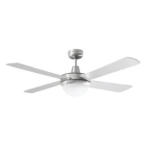 Martec Lifestyle 1320mm 4 Blade Ceiling Fan with Light 2 x E27 Brushed Aluminium