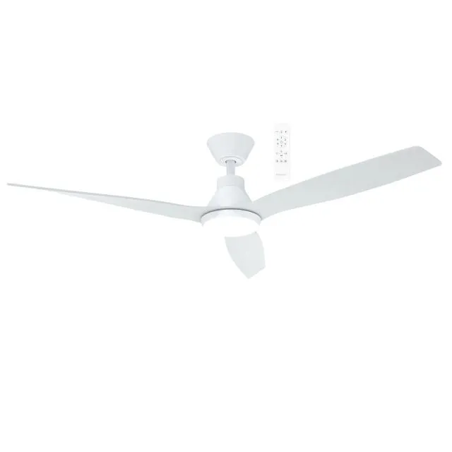 Martec Triumph DC 1320mm Ceiling Fan with LED Light Matt White