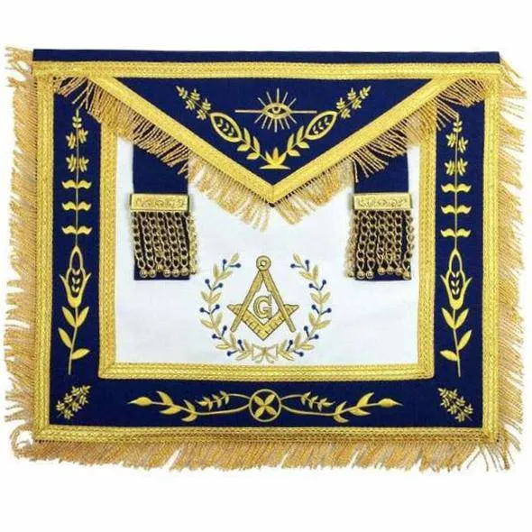 Master Mason Blue Lodge Apron - Royal Blue Machine Embroidery