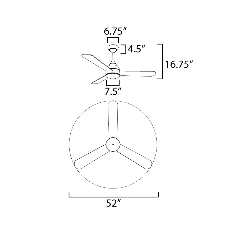 Maxim 88841 Serene 52" Ceiling Fan with LED Light Kit