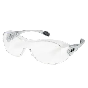 MCR Crews Law OTG (Over the Glass) Frame Safety Glasses, Clear Anti-Fog Lens, OG110AF, 1 Pair