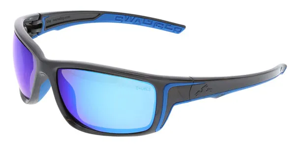 MCR Safety Swagger SR4 Gun Metal, Blue Diamond Mirr