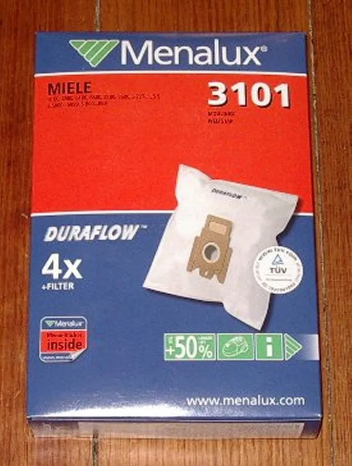 Miele Duraflow Synthetic High Filtration Vacuum Cleaner Bags - Part No. 3101