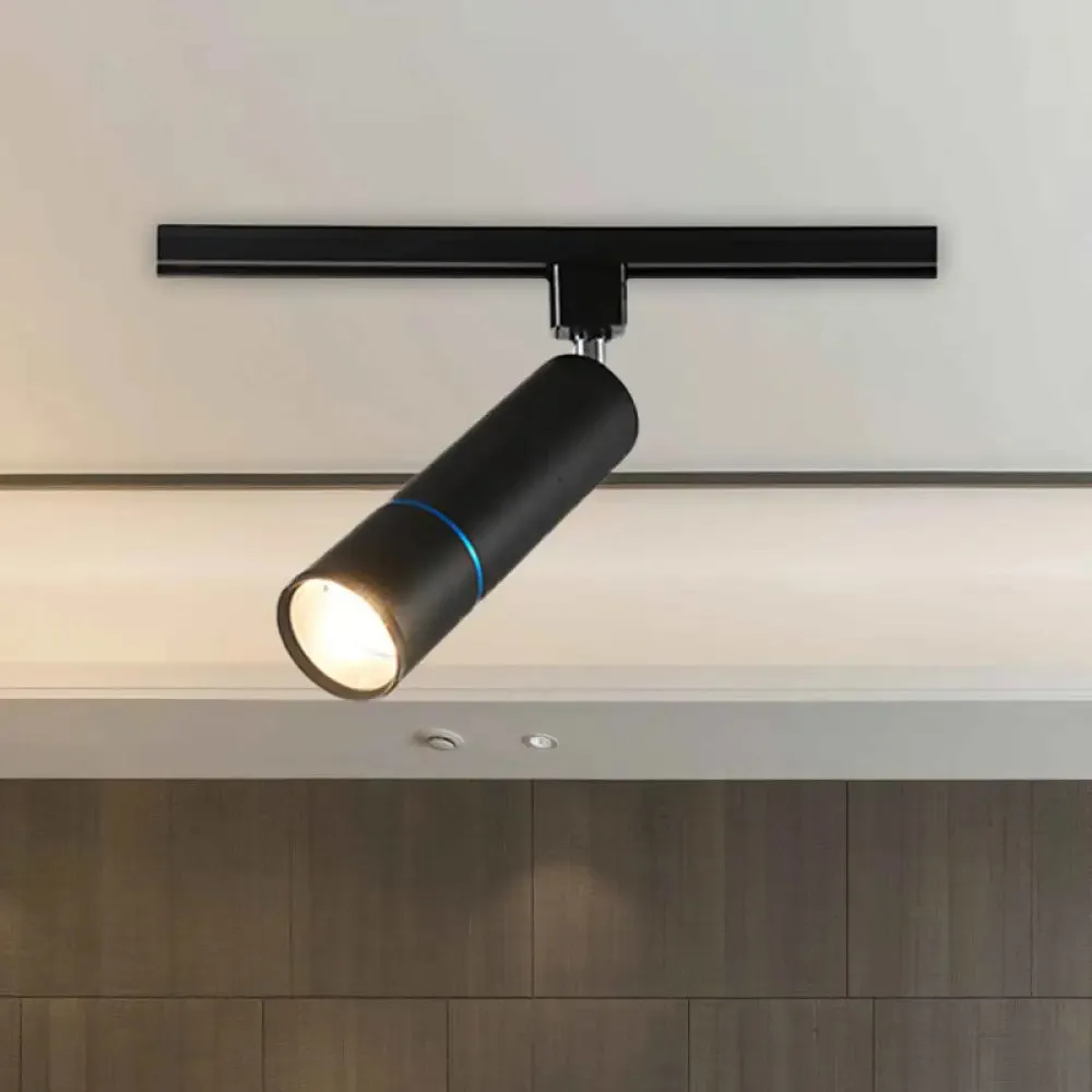 Minimalist Pipe LED Ceiling Light in Green/Black for Restaurants - Semi Flush Mount