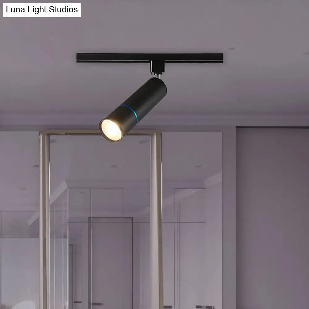 Minimalist Pipe LED Ceiling Light in Green/Black for Restaurants - Semi Flush Mount