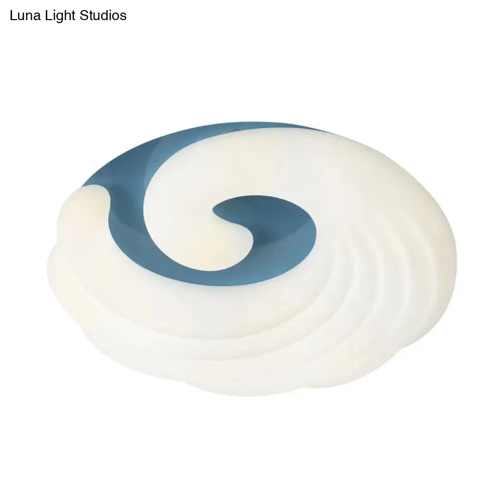 Modern Acrylic LED Flush Light Fixture in Grey/White/Blue - Cloud Design