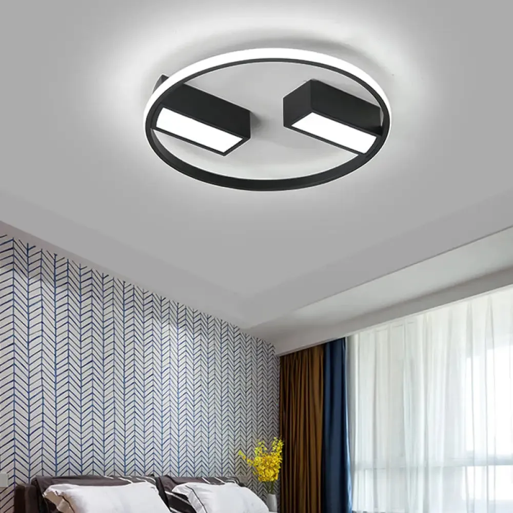 Modern Metal Acrylic Flush Ceiling Light with LED for Study Room