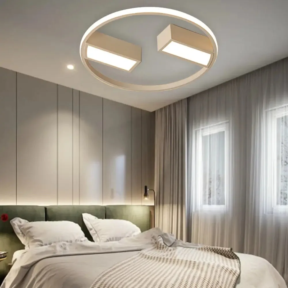 Modern Metal Acrylic Flush Ceiling Light with LED for Study Room