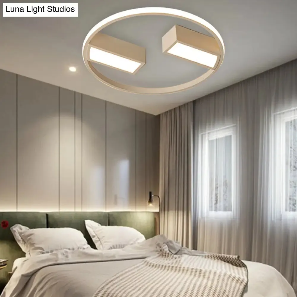 Modern Metal Acrylic Flush Ceiling Light with LED for Study Room