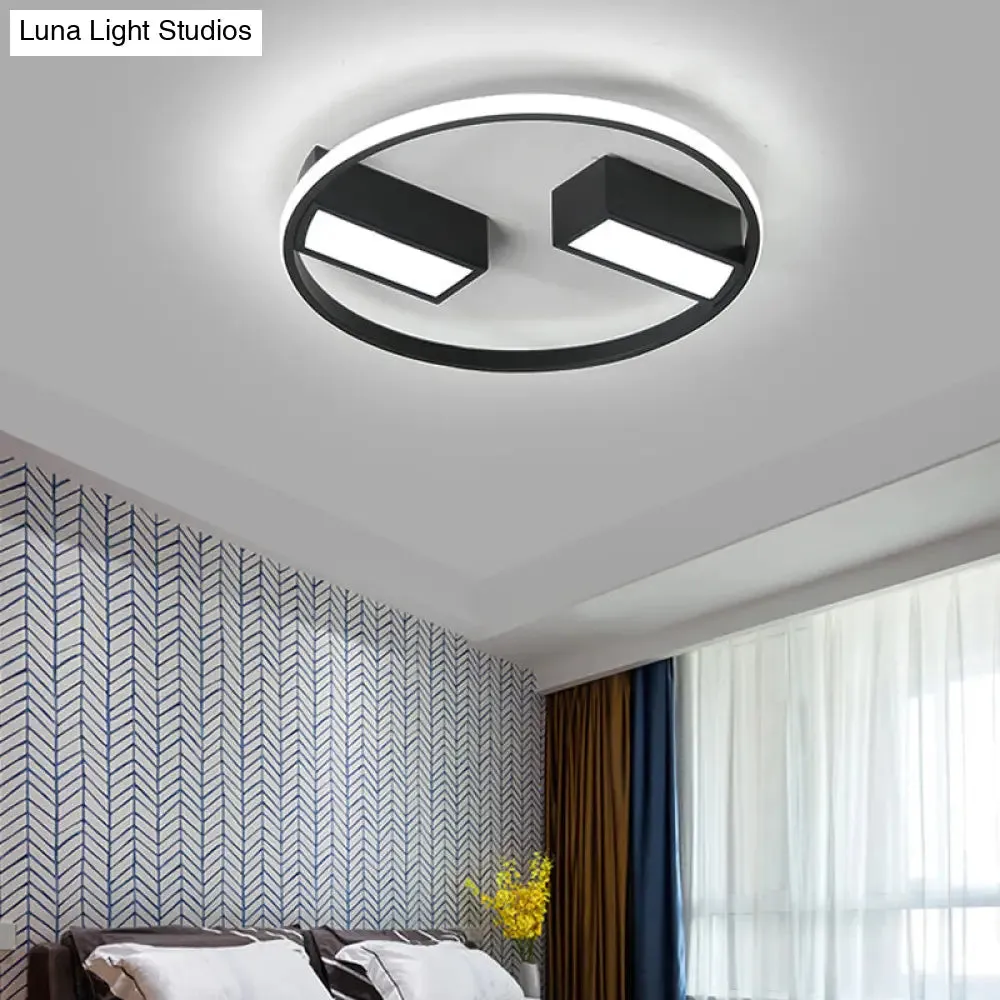 Modern Metal Acrylic Flush Ceiling Light with LED for Study Room