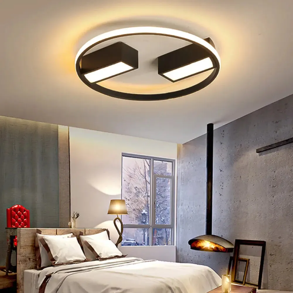 Modern Metal Acrylic Flush Ceiling Light with LED for Study Room