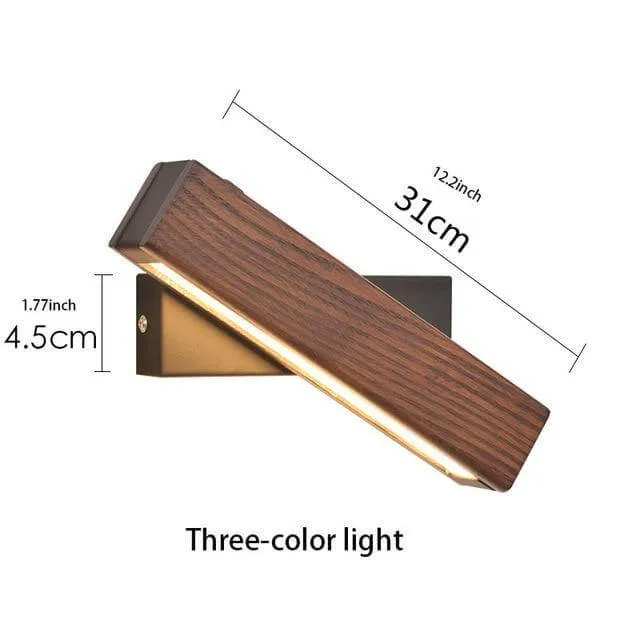 Modern Rotated Nordic Solid Wood Wall LED Lamp