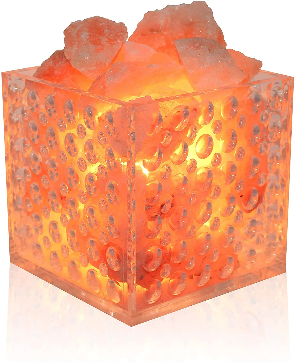 Natural Himalayan Rock Sea Salt Lamp Bowl with 6 Heated Salt Massage Balls