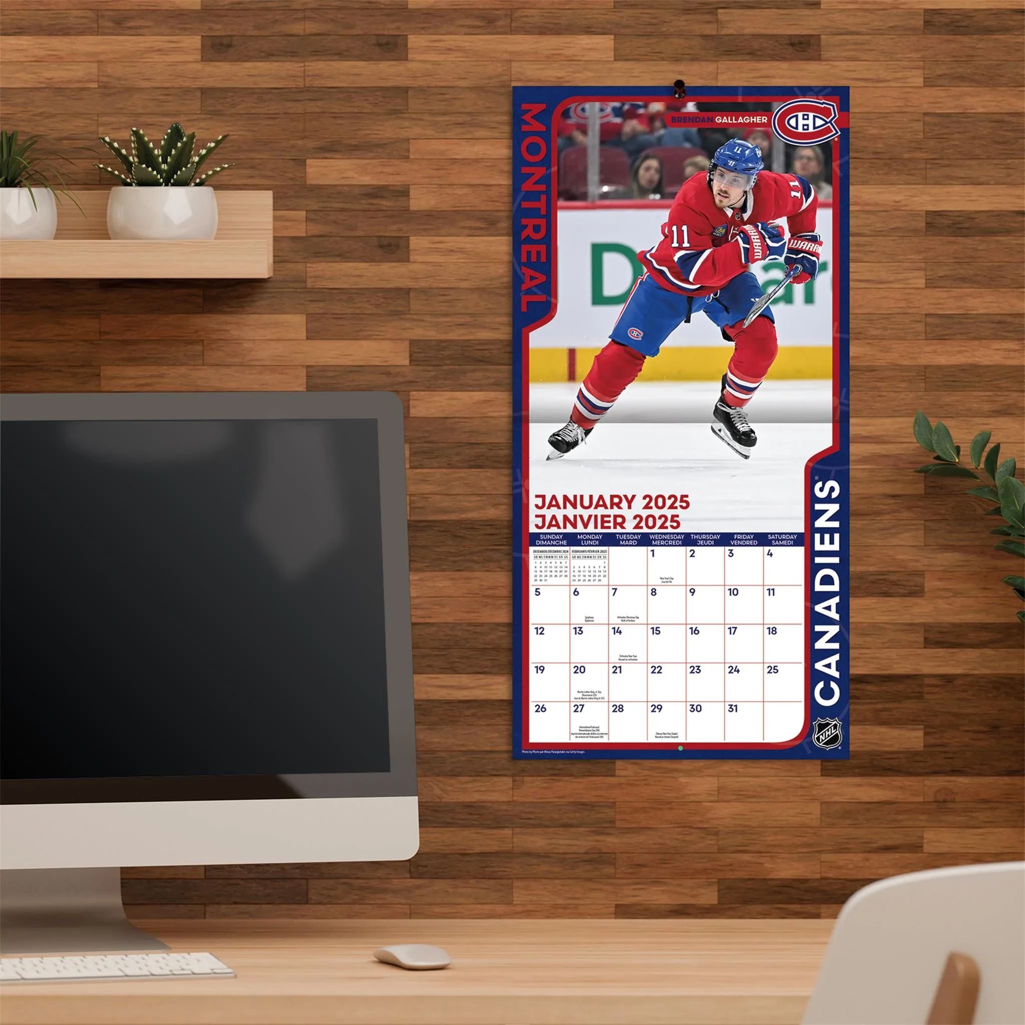 NHL Montreal Canadiens Mini 2025 Calendar