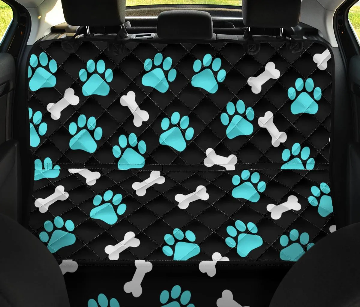 Paws and bones - Black Pet Seat Cover