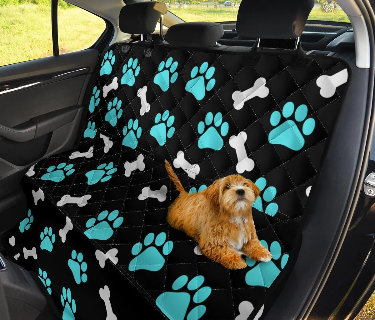 Paws and bones - Black Pet Seat Cover