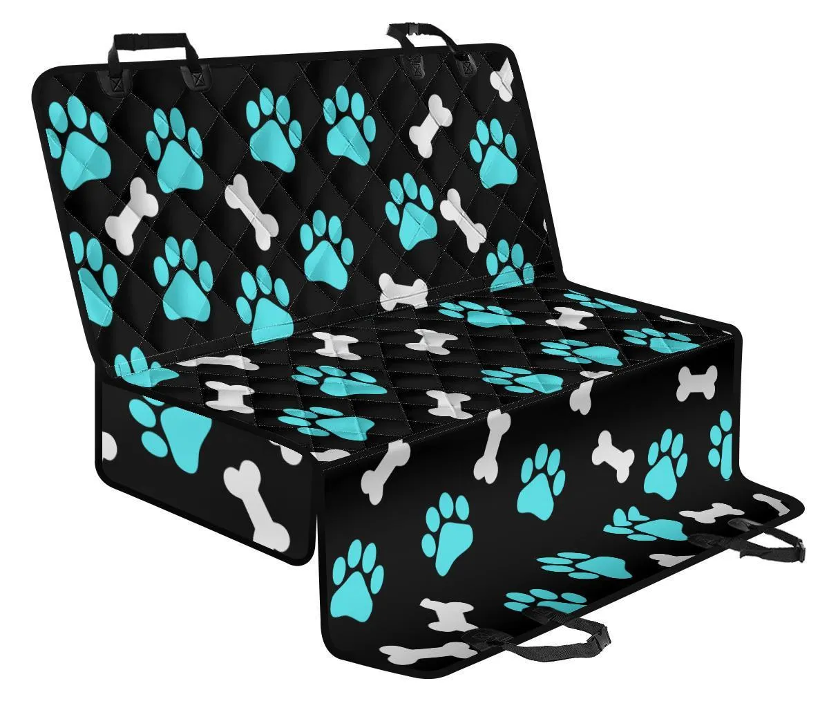 Paws and bones - Black Pet Seat Cover